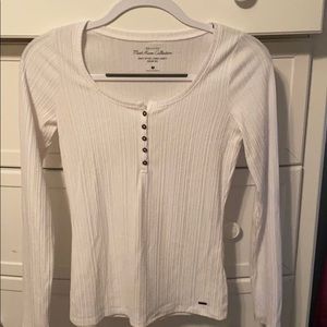 White Henley long sleeve